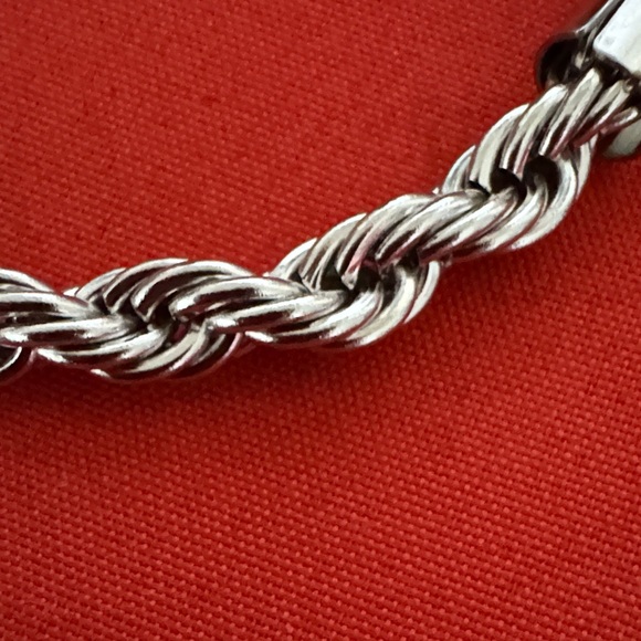 Stylish Silver Rope Chain Bracelet - Picture 5 of 6